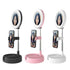 Foldable Desktop Makeup Mirror Holder with Storage - Black