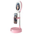 Foldable Desktop Makeup Mirror Holder with Storage - Black