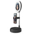 Foldable Desktop Makeup Mirror Holder with Storage - Black