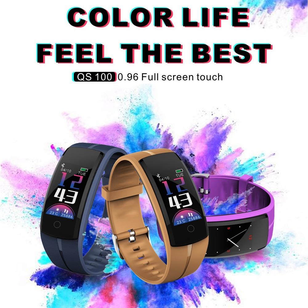 Waterproof Tft Smart Bracelet With Call / Heart / Sleep / Sedentary / Bp Monitoring - Black