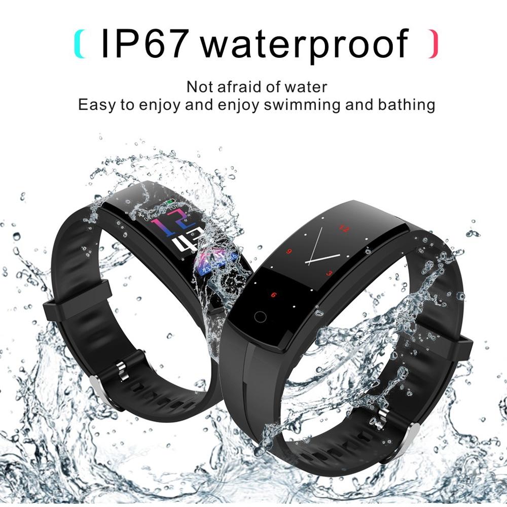 Waterproof Tft Smart Bracelet With Call / Heart / Sleep / Sedentary / Bp Monitoring - Black