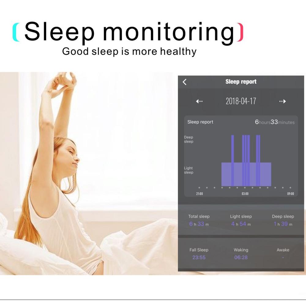 Waterproof Tft Smart Bracelet With Call / Heart / Sleep / Sedentary / Bp Monitoring - Black