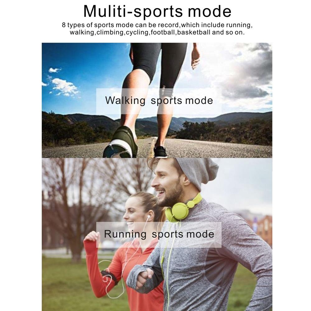 Waterproof Tft Smart Bracelet With Call / Heart / Sleep / Sedentary / Bp Monitoring - Black