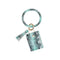 Snake Print Wrist Keychain Coin Purse Black Pu Leather Bracelet Card Case - Green