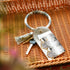 Snake Print Wrist Keychain Coin Purse Black Pu Leather Bracelet Card Case - Green