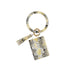 Snake Print Wrist Keychain Coin Purse Black Pu Leather Bracelet Card Case - Green