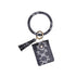 Snake Print Wrist Keychain Coin Purse Black Pu Leather Bracelet Card Case - Green