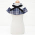 Dog Shawl Small Cloak Pet Bow Ttie Saliva Towel Pet Accessories - Size M - Gray Yellow Grid