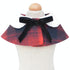 Dog Shawl Small Cloak Pet Bow Ttie Saliva Towel Pet Accessories - Size M - Gray Yellow Grid