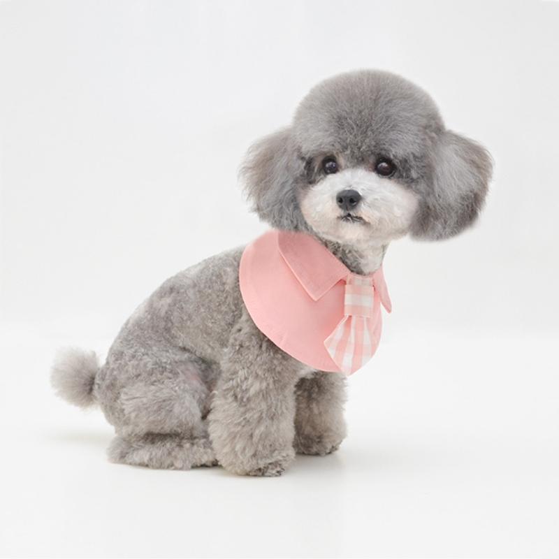 Pet Shawl Scarf Saliva Towel Dog Clothes Accessories - Size L - Pink