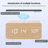 5W Wooden Wireless Charger With Led Mirror Display And Sub Alarm Clock - Black Wood