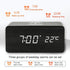 5W Wooden Wireless Charger With Led Mirror Display And Sub Alarm Clock - Black Wood