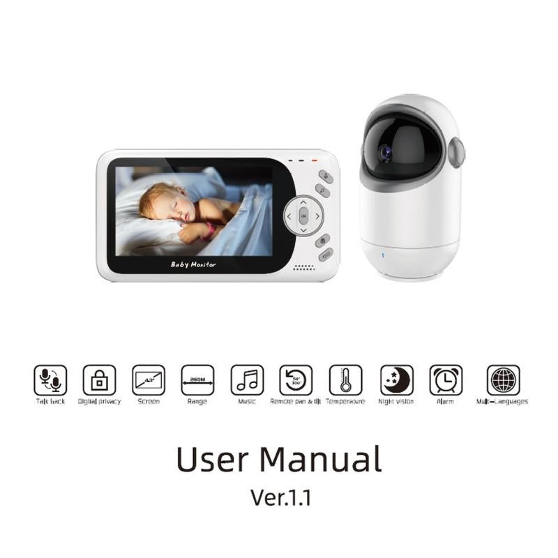 Wireless Baby Monitor With Night Vision And Temperature Detection - 4.3 Inch Screen