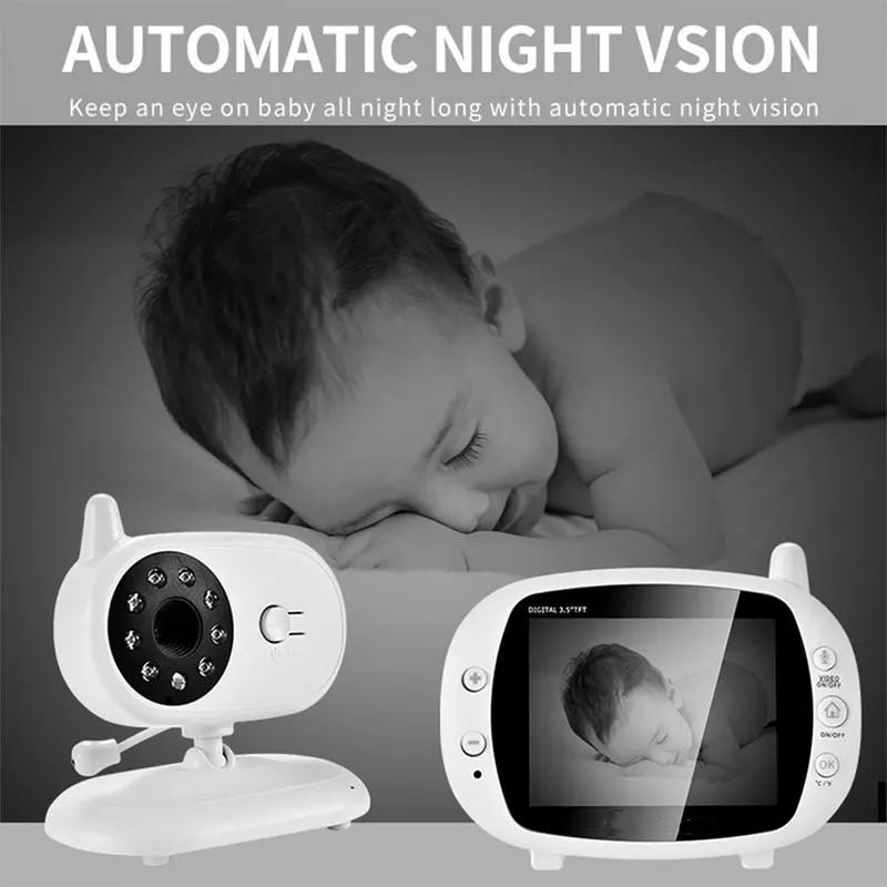 Wireless Baby Monitor With Night Vision And Temperature Display - 3.5 Inch