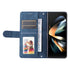 Metal Button Leather Case for Samsung Galaxy z Fold 4 / 5g - Tree Design - Black