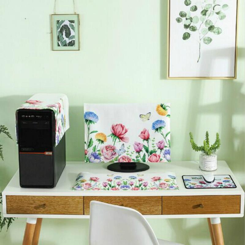 Universal 3-in-1 Desktop Pc Dust Cover - Fits 20-22 Inch - Butterfly