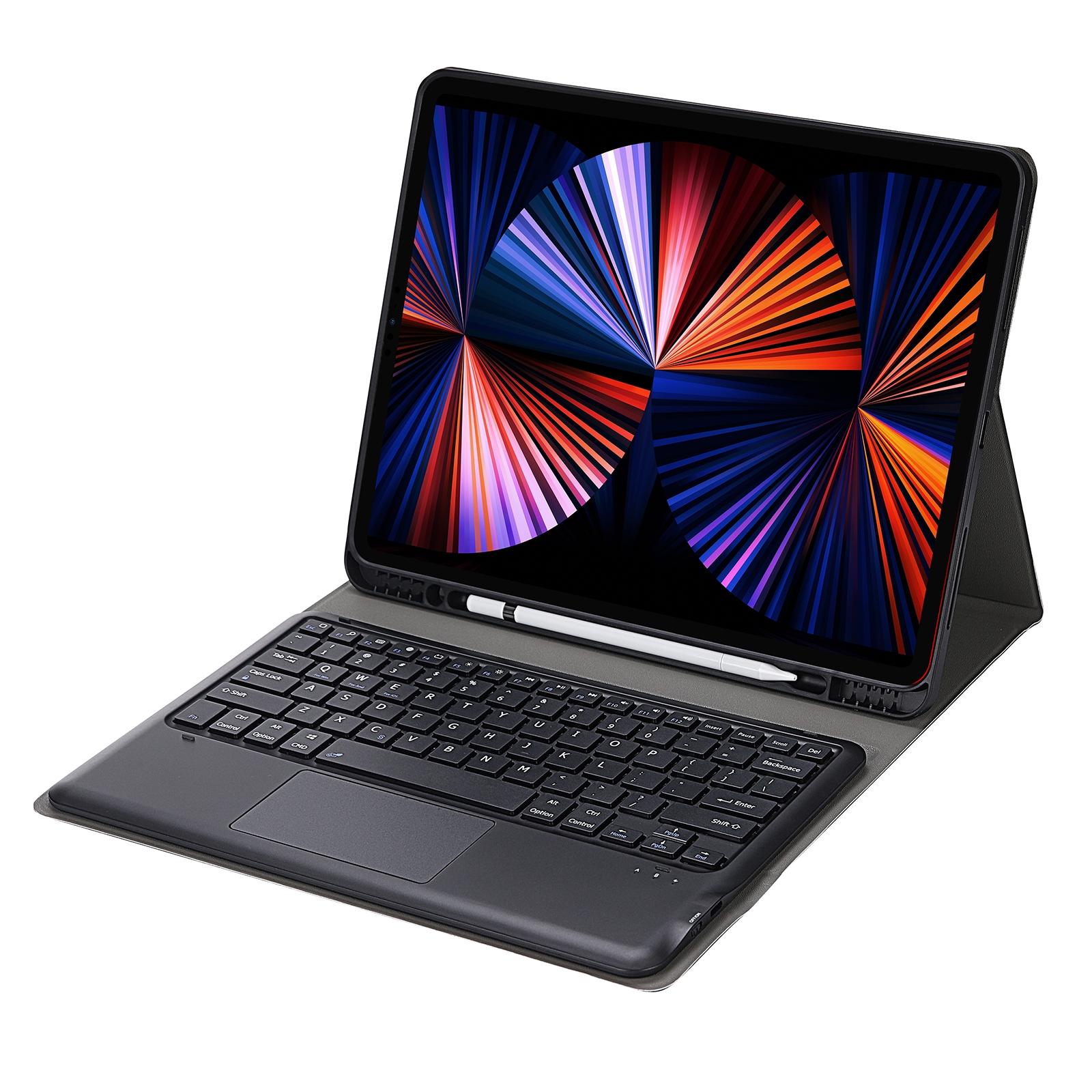 Detachable Bluetooth Keyboard Tablet Case For Ipad Pro 12.9 - Ultra-Thin With Touchpad Pen Slot & Holder - Dark Blue