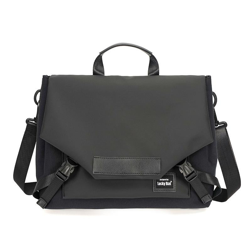 Anti-Drop Crossbody Laptop Bag - 16 Inch Airbag Design - Pure Black