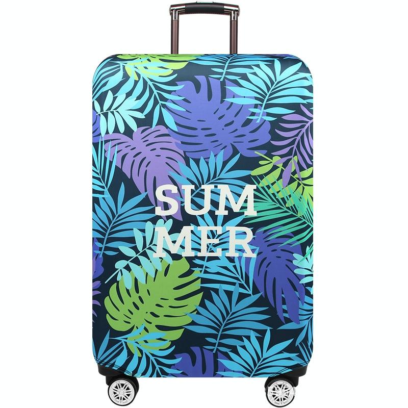 Stretchy Luggage Dust Cover - Durable & Protective - Size L - Banana Leaf Purple - M