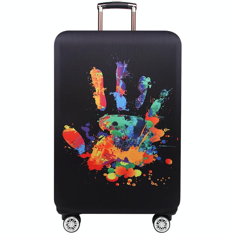 Thickened Luggage Cover - Elastic Wear-Resistant Anti-Dust Protection - Size L - Colourful Handprints