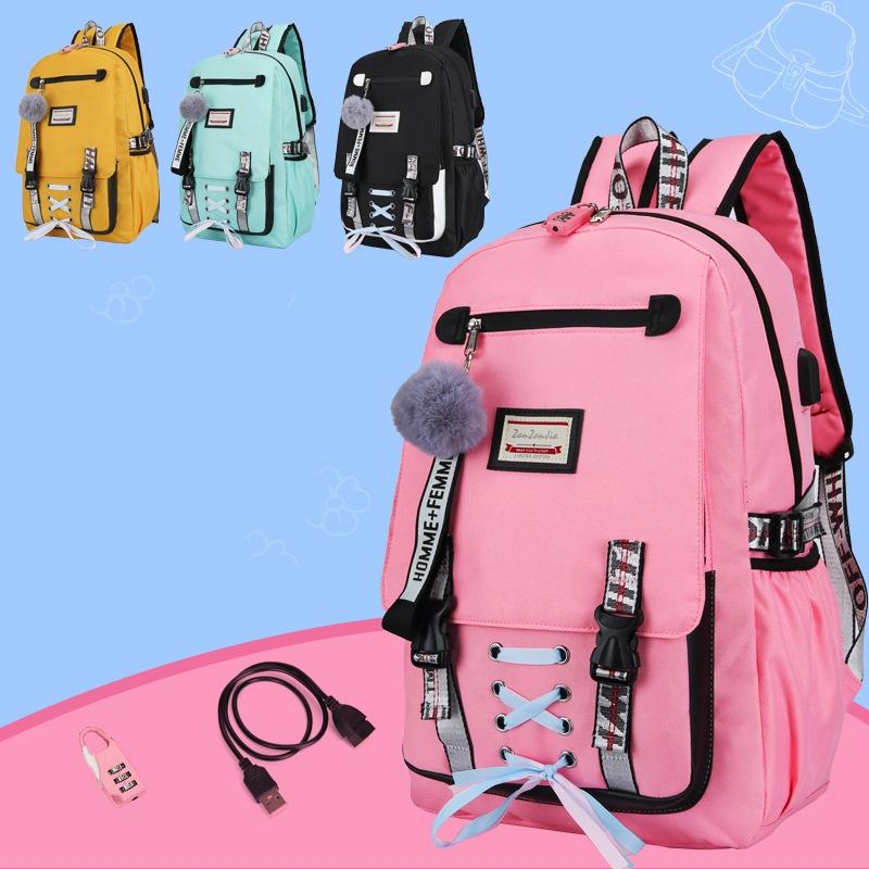 Anti-theft Usb Backpack for Sports and Leisure - Black