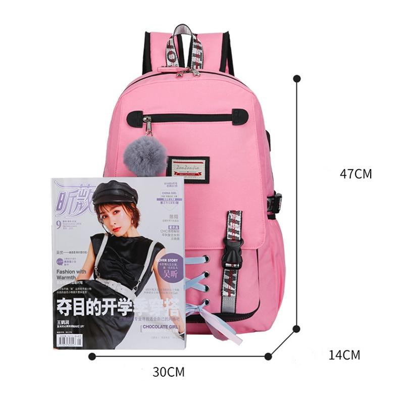 Anti-theft Usb Backpack for Sports and Leisure - Black