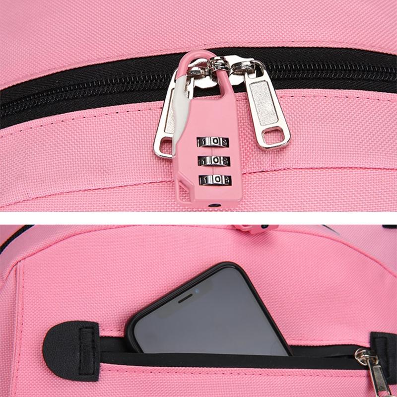 Anti-theft Usb Backpack for Sports and Leisure - Black