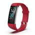 Waterproof Fitness Tracker Watch With Heart Rate Monitor - Red