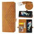 Leather Grid Texture Phone Case with Lanyard for Samsung Galaxy z Fold 4 - Yellow