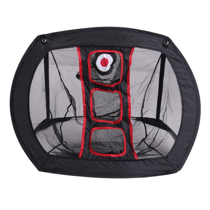 Foldable Square Golf Net For Indoor Practice - Black Red Net