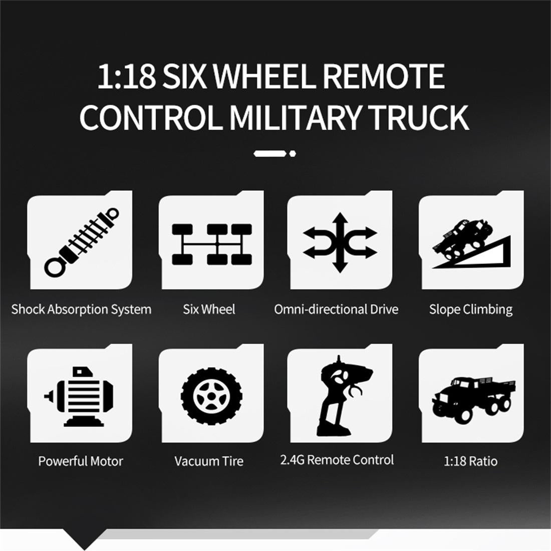 2.4ghz 4ch Remote Control Dongfeng 7 Six-wheeled Armor Truck Toy - Green