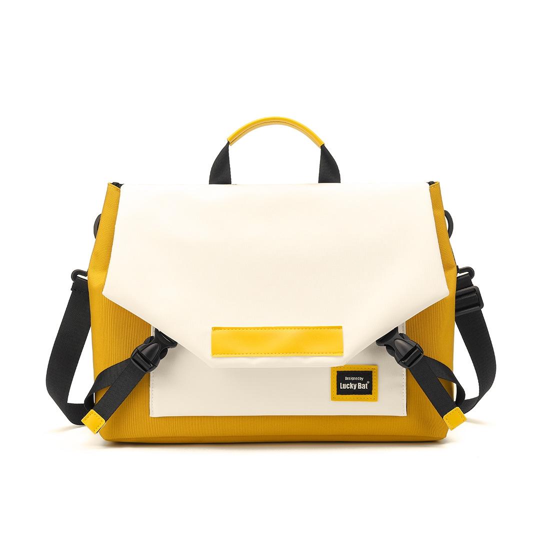 Anti-Drop Crossbody Laptop Bag - 16 Inch Airbag Design - Turmeric White