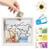 Vibe Geeks Adventure Archive Box Wood Frame Travel Tickets Keepsakes Storage Frame - Coffee - Medium