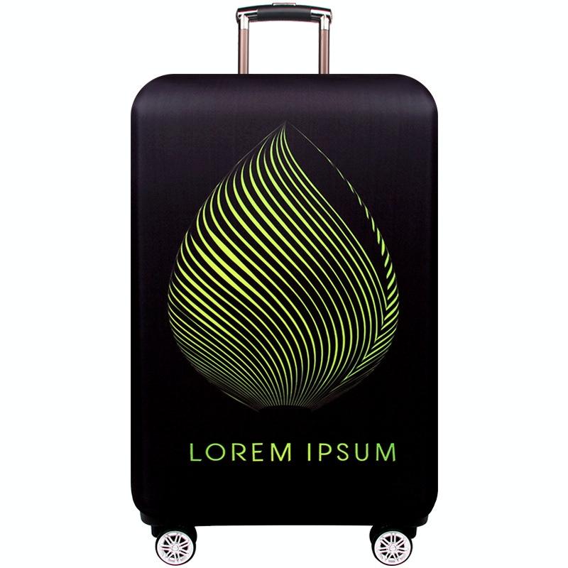 Medium Elastic Luggage Cover - Thick Wear-Resistant Anti-Dust Protection - Green Ripple