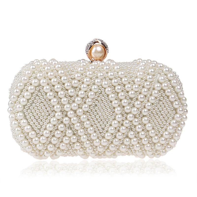 Party Pearl Handbag Women Fashion Crossbody For Banquets & Events - Champagne Gold