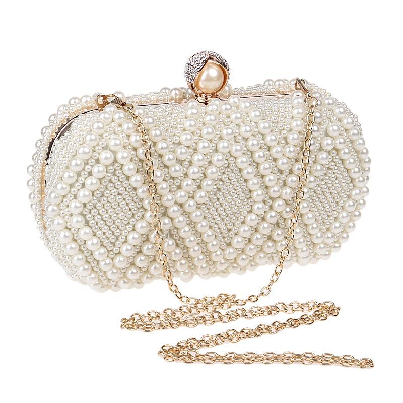 Party Pearl Handbag Women Fashion Crossbody For Banquets & Events - Champagne Gold