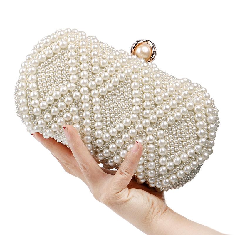 Party Pearl Handbag Women Fashion Crossbody For Banquets & Events - Champagne Gold