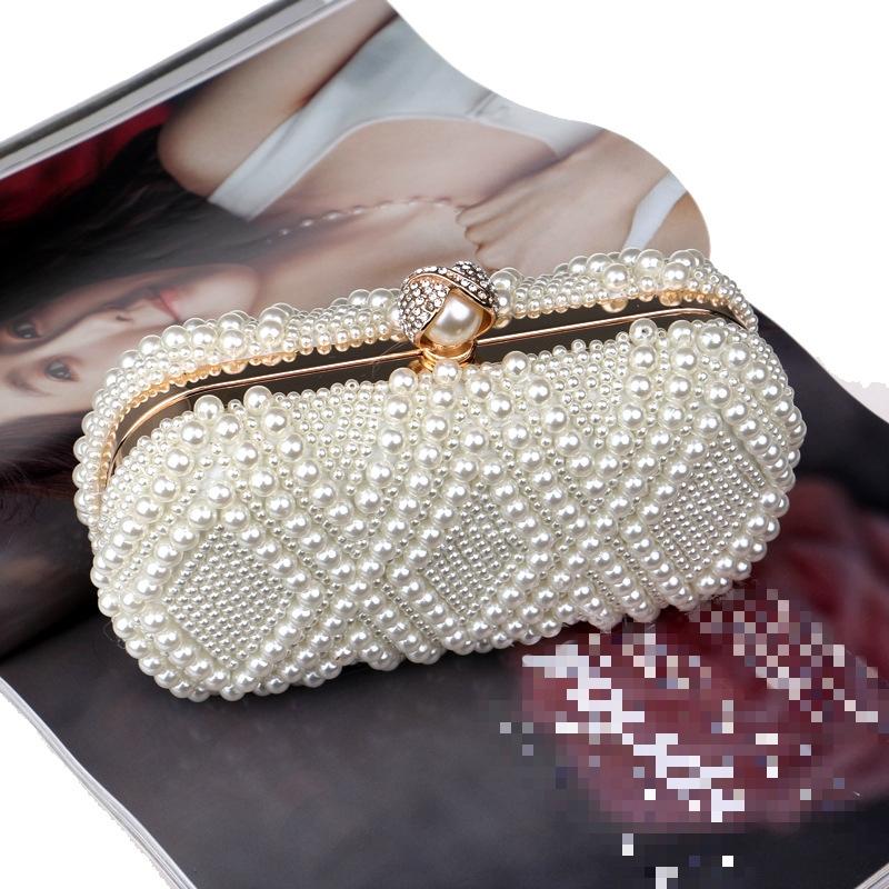 Party Pearl Handbag Women Fashion Crossbody For Banquets & Events - Champagne Gold