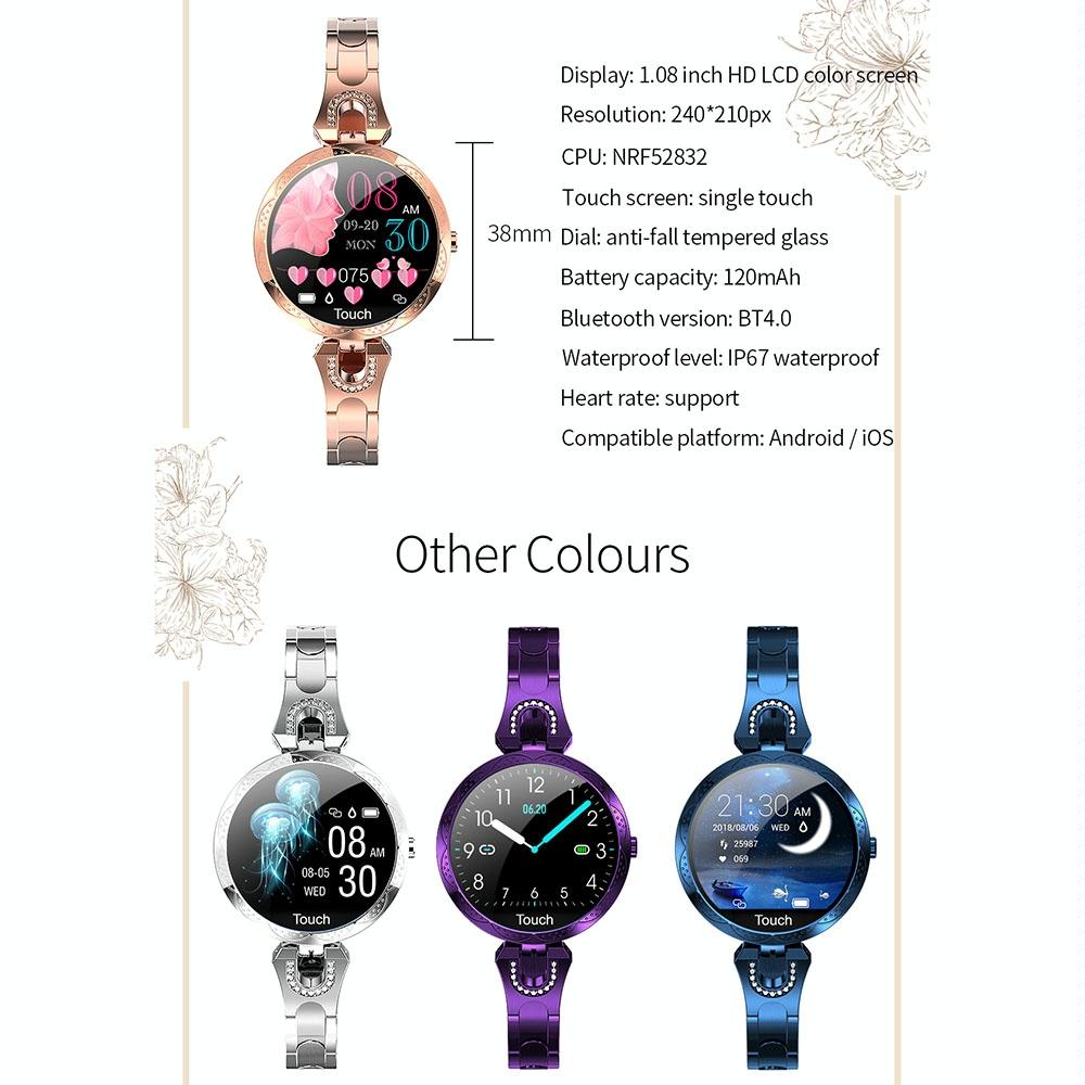 Waterproof Smart Bracelet With Lcd Screen And Heart Rate Monitor - Blue
