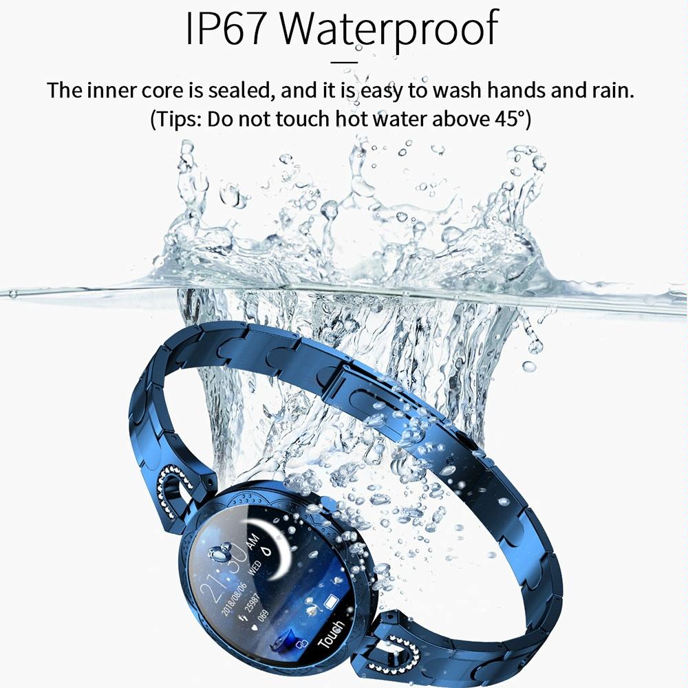 Waterproof Smart Bracelet With Lcd Screen And Heart Rate Monitor - Blue