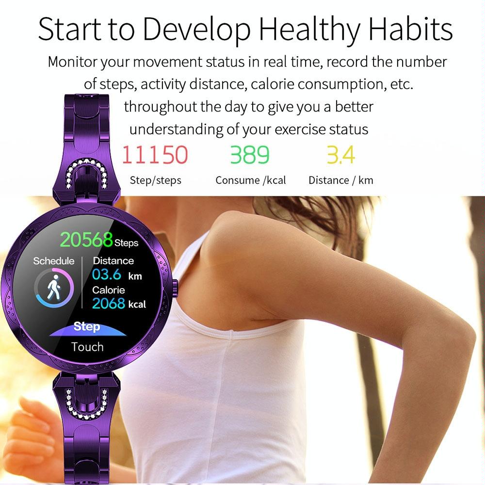 Waterproof Smart Bracelet With Lcd Screen And Heart Rate Monitor - Blue