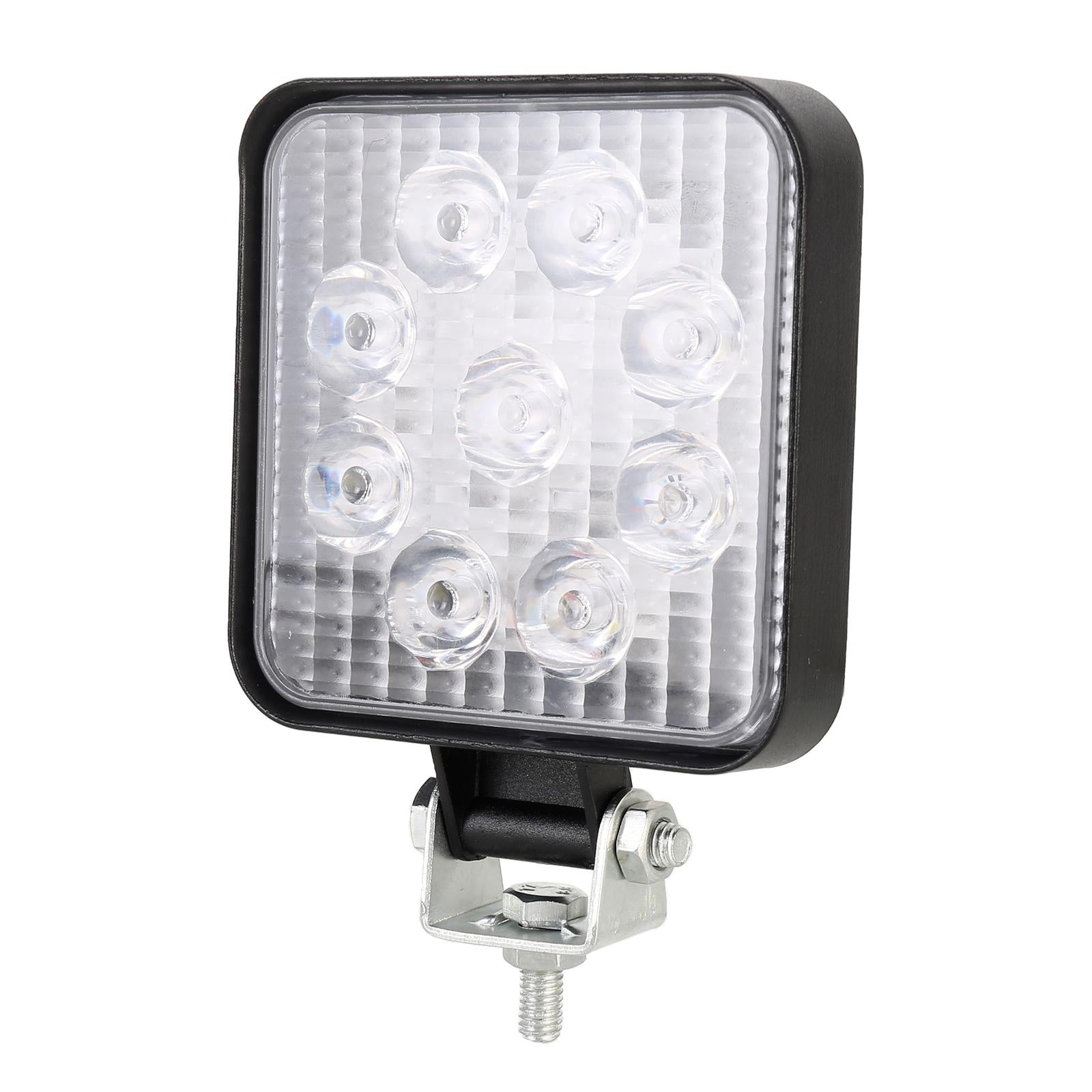 Dc 10 - 30V 27W 2500Lm 6000K 60 Degrees Adjustable Waterproof Vehicle Car Boat Marine External Work Emergency Lights With 9 Intense Wafer Led White Light