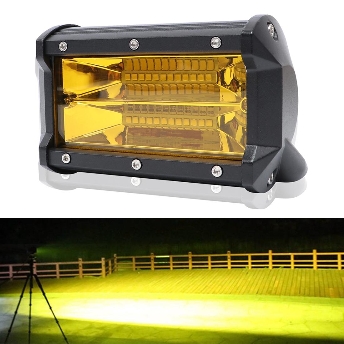 5 Inch 18W 24 Led Waterproof Ip67 Two Bar Modified Off - Road Lights Spotlight Light Car Work Lights Dc 9 - 48V - Yellow