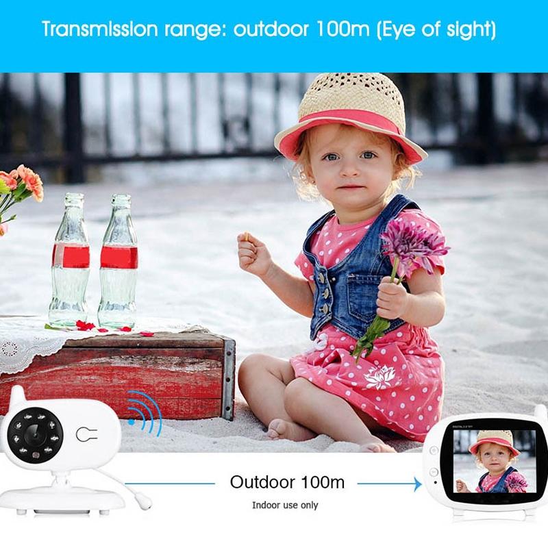 Wireless Baby Monitor With 3.5 Lcd 2.4Ghz Night Vision 2-Way Talk