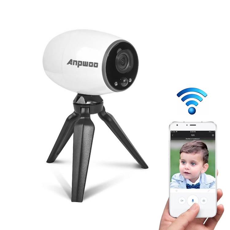 1.3Mp 960P Wifi Ip Camera With Tripod Holder - Motion Detection & Night Vision White