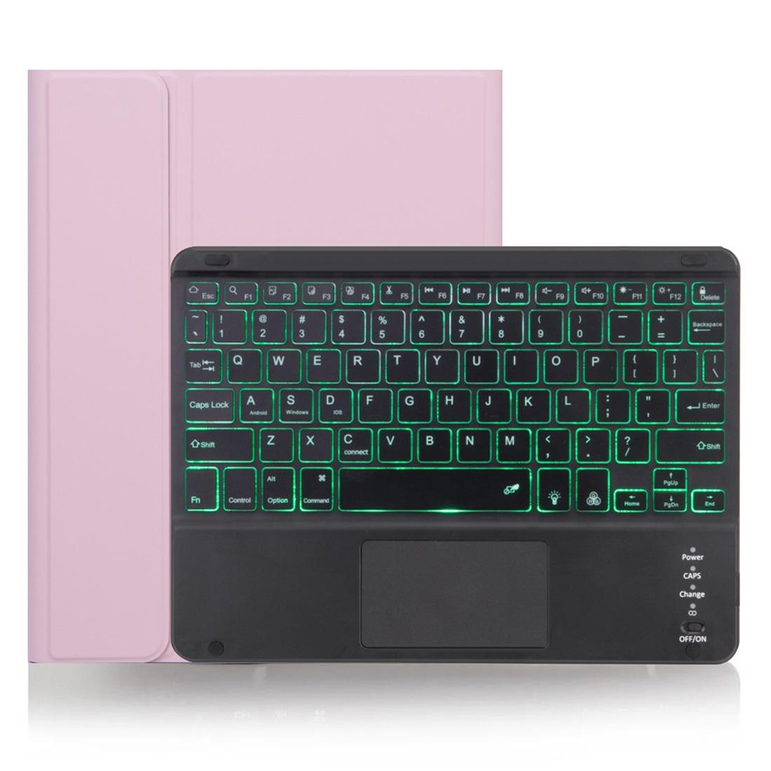 Detachable Bluetooth Keyboard Tablet Case For Ipad Pro 11 With Touchpad Pen Slot & Backlight - Plain Texture - Light Purple