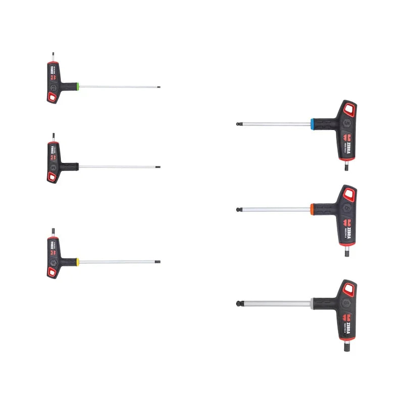 6pcs Set of 2C T-Handle Hex Keys