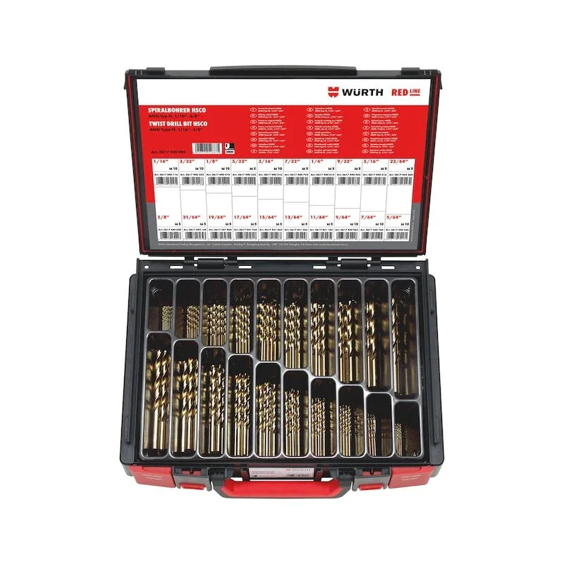 135-Piece Twist Drill Bit Assortment in System Box