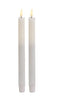 1 Pack of 2 LED Flickering Wax Taper Candles (Battery Operated) in White