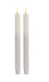 1 Pack of 2 LED Flickering Wax Taper Candles (Battery Operated) in White